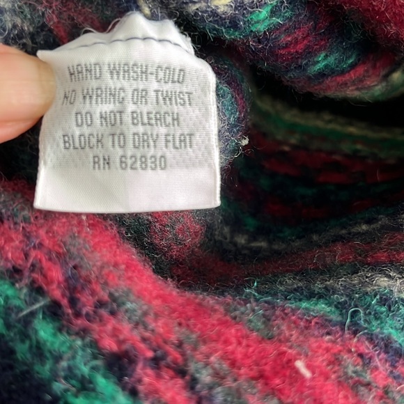 Vintage Land’s End Shetland Wool Multicoloured Sweater Men’s XL-fits like sm/md* - Picture 6 of 9